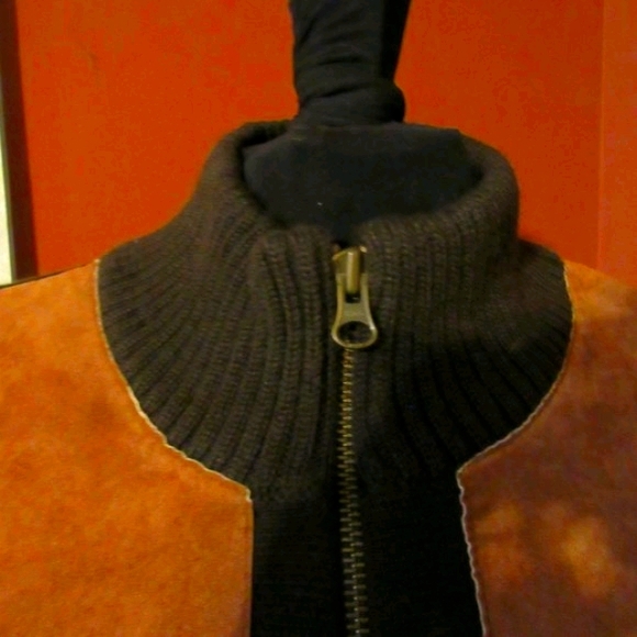 🦊 Vintage Genuine Suede Tan & Chocolate Brown Jacket - M - Picture 6 of 16